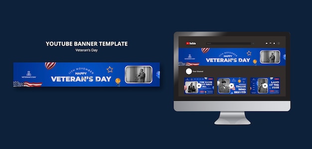 Free PSD veteran's day template design