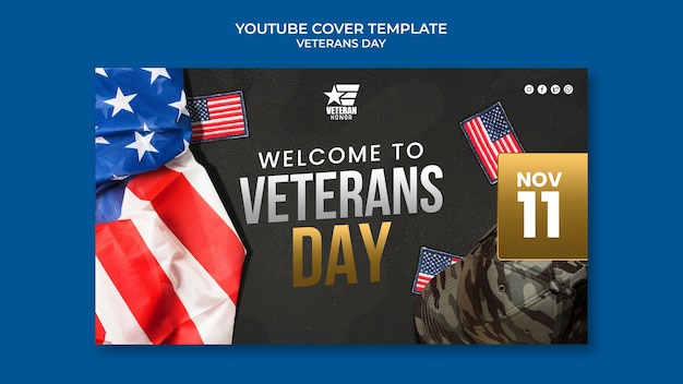 Modello di copertina di YouTube per il giorno del veterano