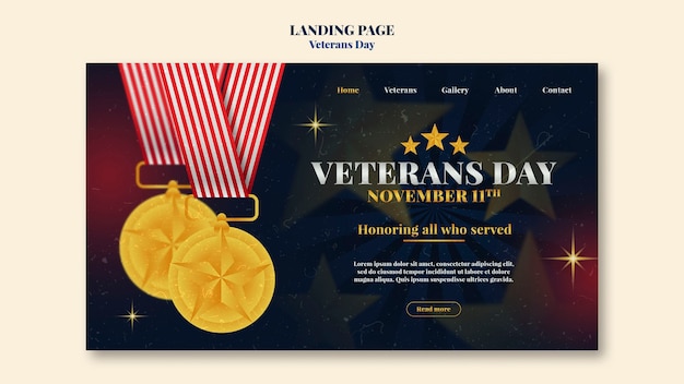 Veterans day celebration landing page