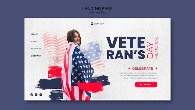 Veterans day celebration landing page