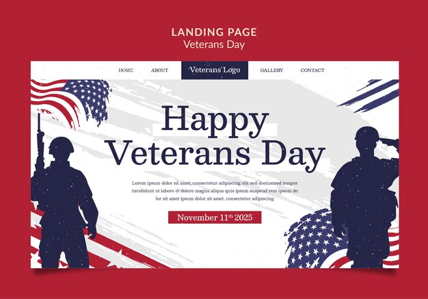 Veterans day celebration landing page