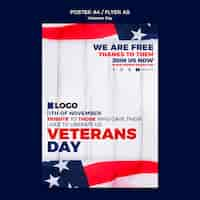 Free PSD veterans day celebration poster template