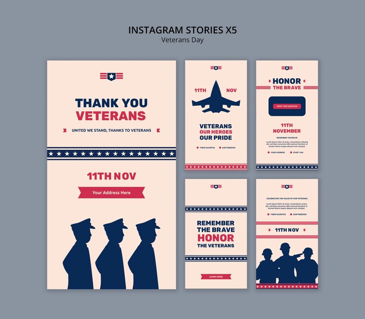 Free PSD veterans day celebration template