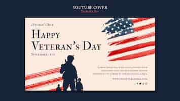 Free PSD veterans day commemoration youtube cover