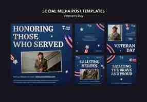 Free PSD veterans day template design