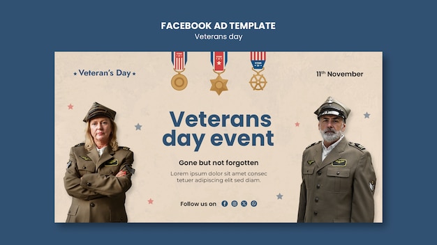 Free PSD veterans day template design