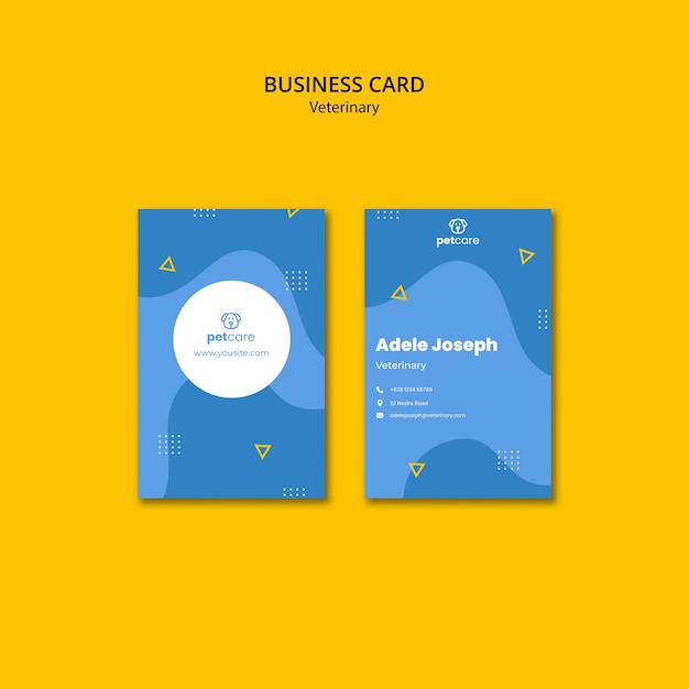 Free PSD veterinary blue business card template