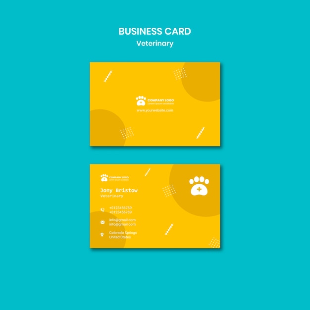 Free PSD veterinary business card template