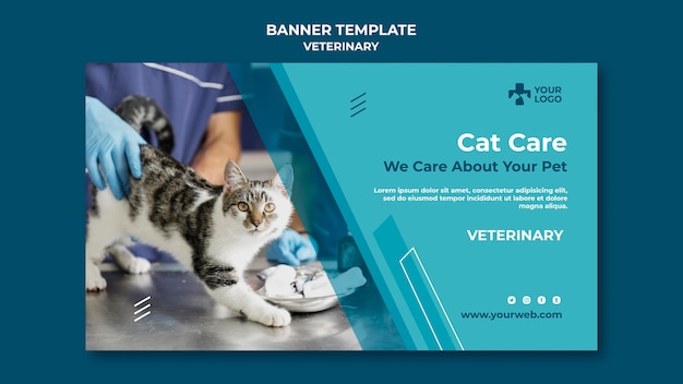 PSD gratuito modello di banner di clinica veterinaria