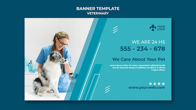 PSD gratuito modello di banner di clinica veterinaria