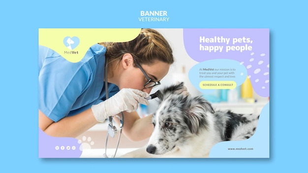 Veterinary clinic banner template