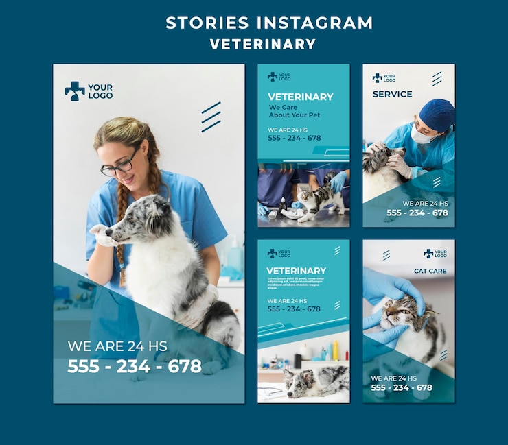 Free PSD veterinary clinic instagram stories template