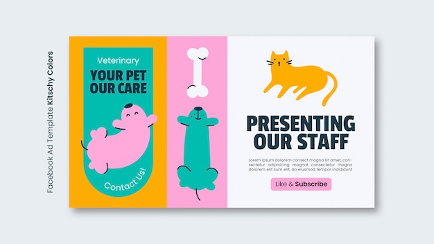 Veterinary clinic kitschy colors template