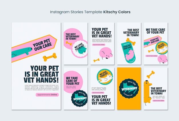 Free PSD veterinary clinic kitschy colors template