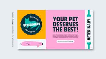 PSD gratuito modello di colori kitsch della clinica veterinaria