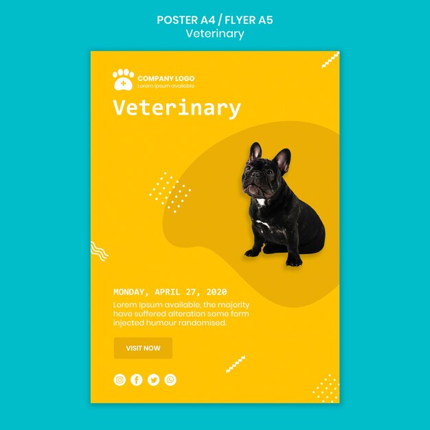 Veterinary template concept with dog