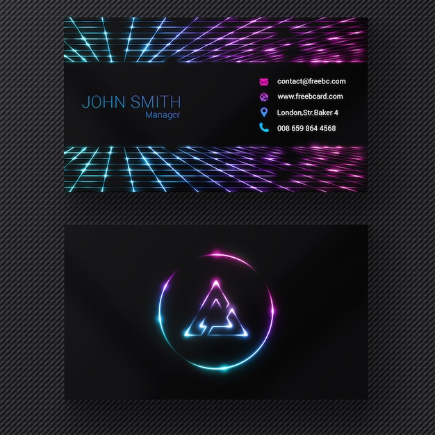 Free PSD vibrant business card