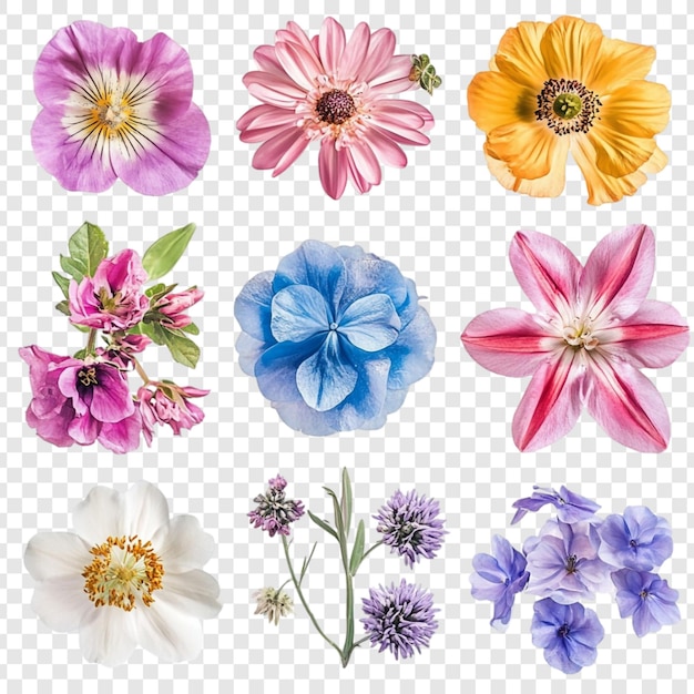 活気 の ある 花 の コレクション 9 種類 の 独特 の 花 の 驚く べき 配列