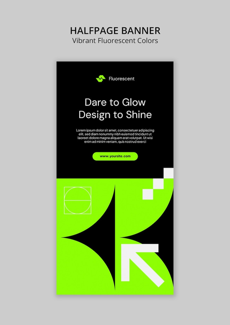 Free PSD vibrant fluorescent colored shapes template