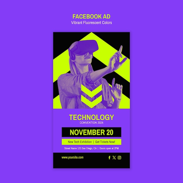 Vibrant fluorescent colors template design