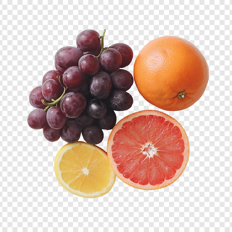 無料PSD 活気のある果物 静物 ぶどう オレンジとグレープフルーツ