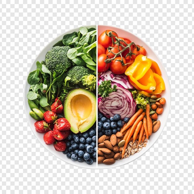 vibrant healthy food plate a balanced diet of fruits vegetables and nuts