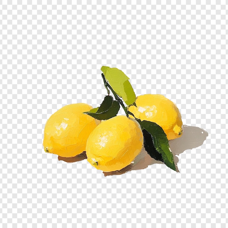 Free PSD vibrant lemons a still life painting
