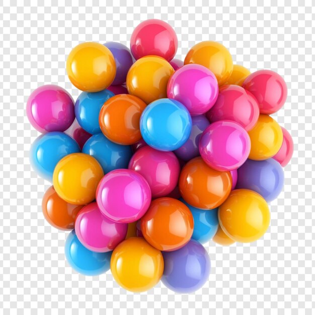 A vibrant pile of colorful glossy spheres evokes joy and playfulness a cheerful explosion of bright colors