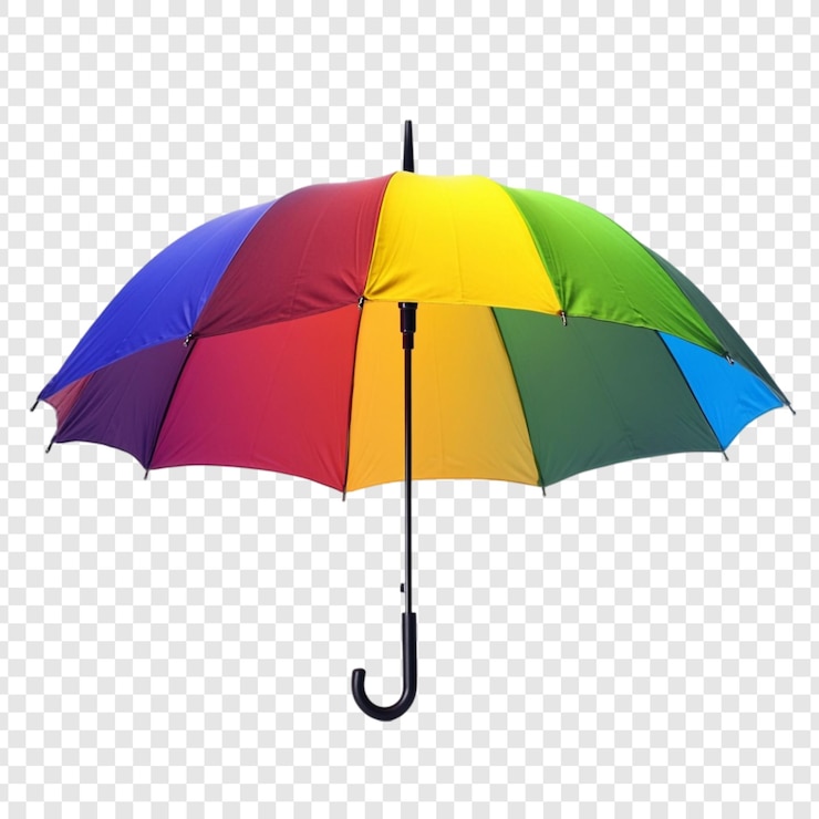 Free PSD vibrant rainbow umbrella a colorful symbol of protection and joy