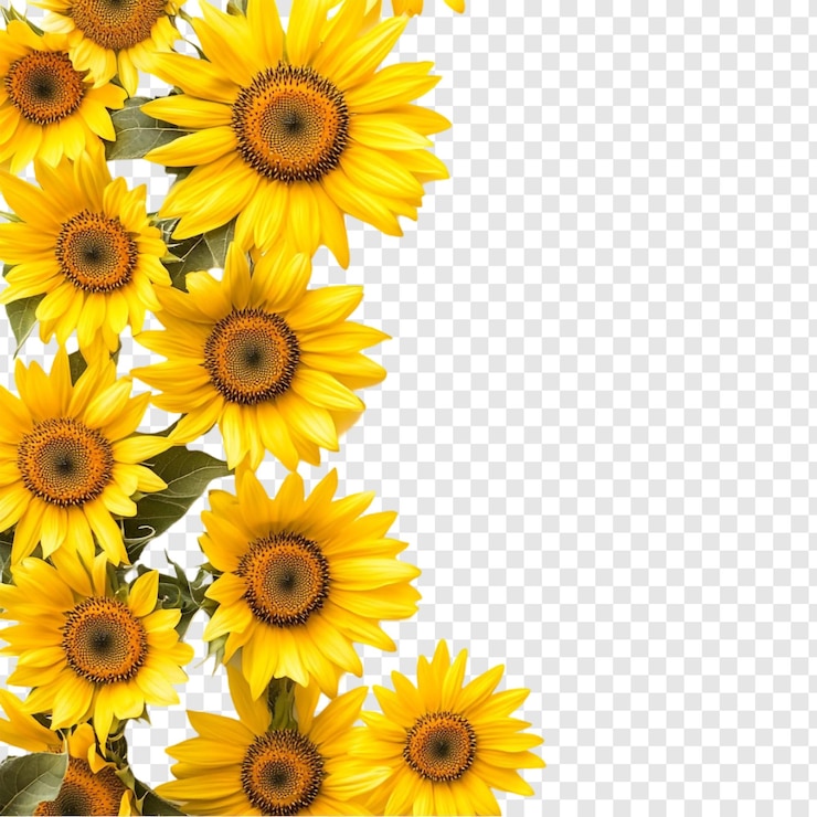 免費 PSD 鮮<unk>的日<unk>花 圍繞著夏天的黃金色彩