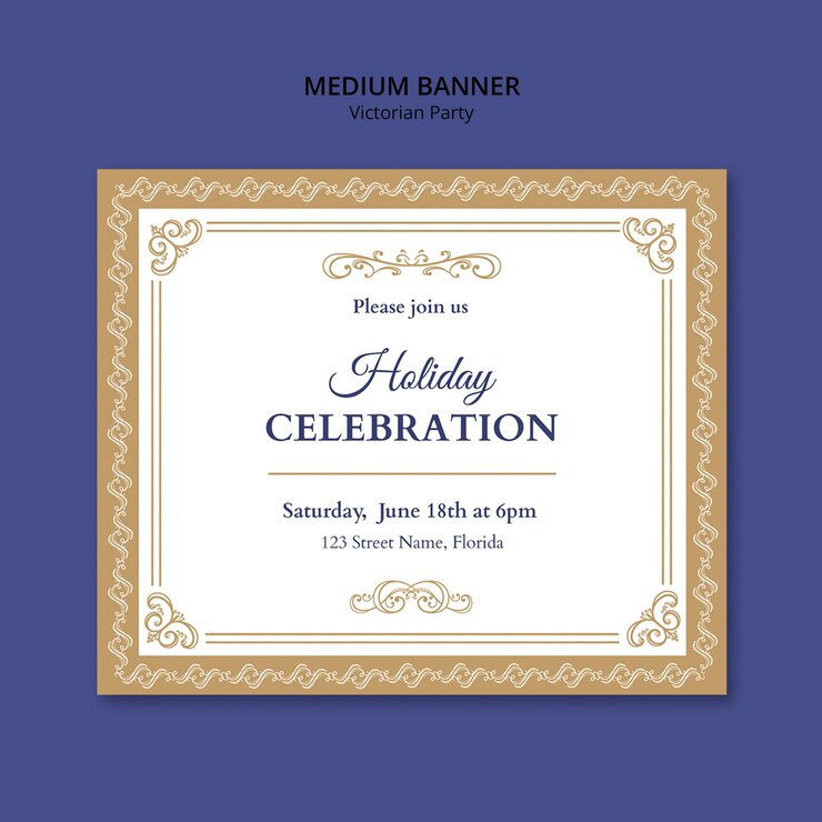 Free PSD victorian party template design