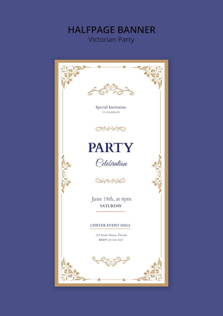 Victorian party template design
