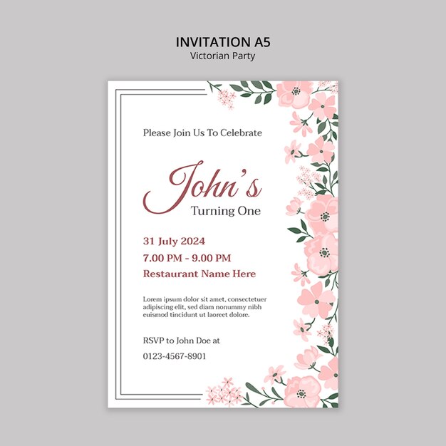 Victorian party template design