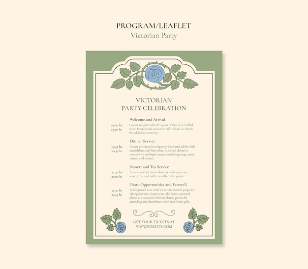 Victorian party template design