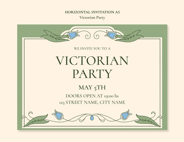 Victorian party template design