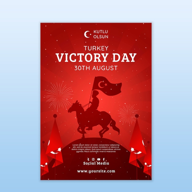 Free PSD victory day celebration poster template