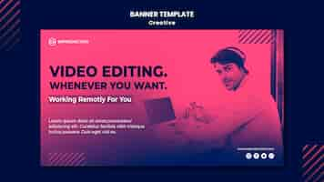 Free PSD video editing banner template