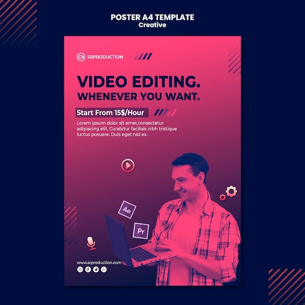 Modello di stampa di editing video