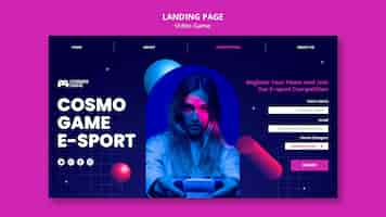 Free PSD video game landing page