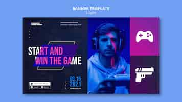 Free PSD video game player banner