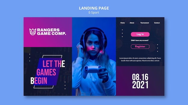 Video game player landing page