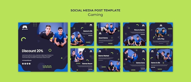 PSD gratuito post sui social media per videogiochi