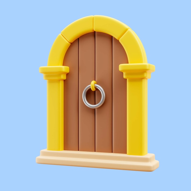 PSD gratuito pacchetto icone porta in legno per videogiochi