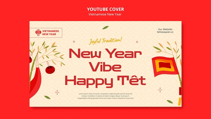 無料PSD ベトナムの新年テンプレートデザイン