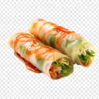 Free PSD vietnamese spring rolls isolated on transparent background