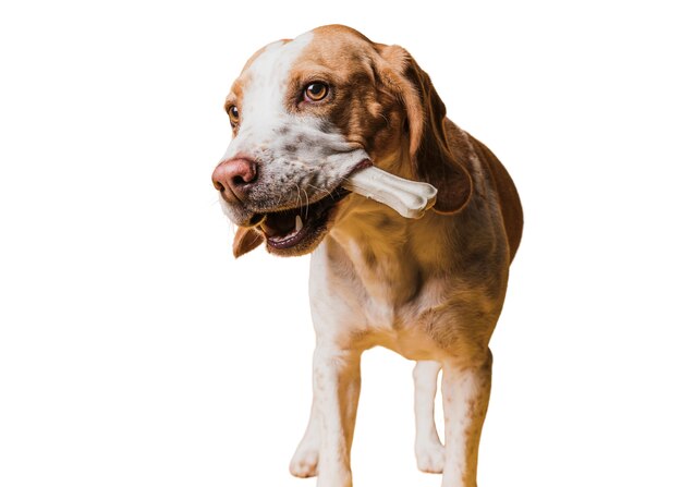 View of adorable brown and white pet dog