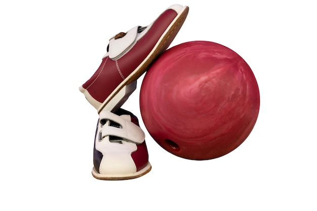 Free PSD view of bowling shoes and ball