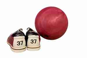 Free PSD view of bowling shoes and ball