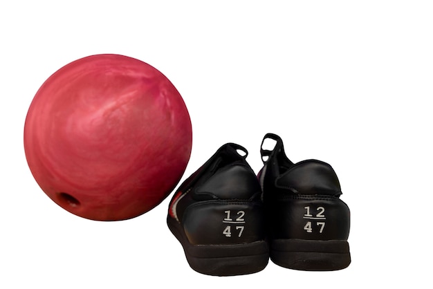 PSD gratuito vista delle scarpe da bowling e della palla