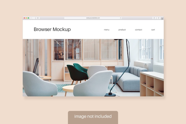View of a browser screen mockup
